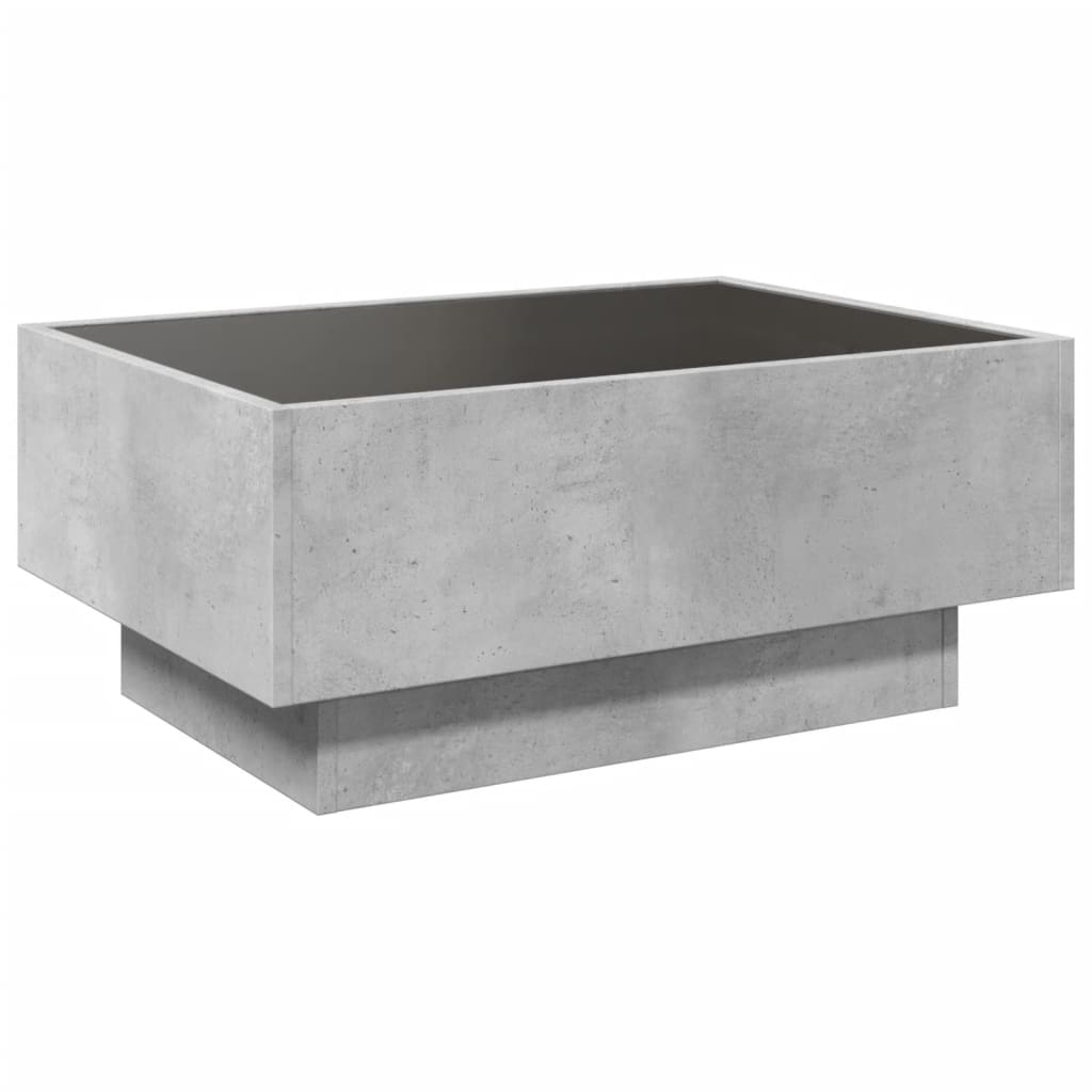 Salontafel met LED 70x50x30 cm bewerkt hout betongrijs is nu te koop bij PeponiXL, paradijselijk wonen!