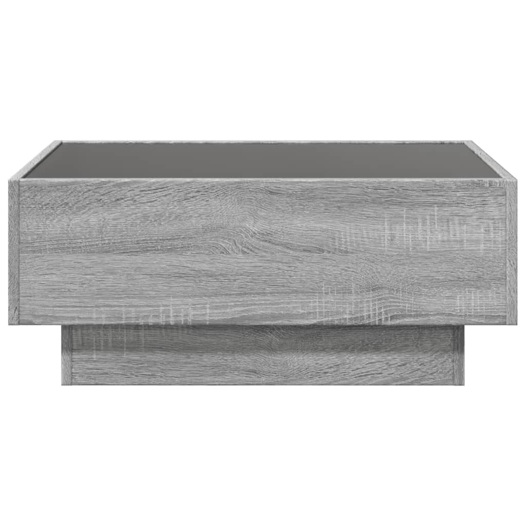 Salontafel met LED 70x50x30 cm bewerkt hout grijs sonoma eiken is nu te koop bij PeponiXL, paradijselijk wonen!