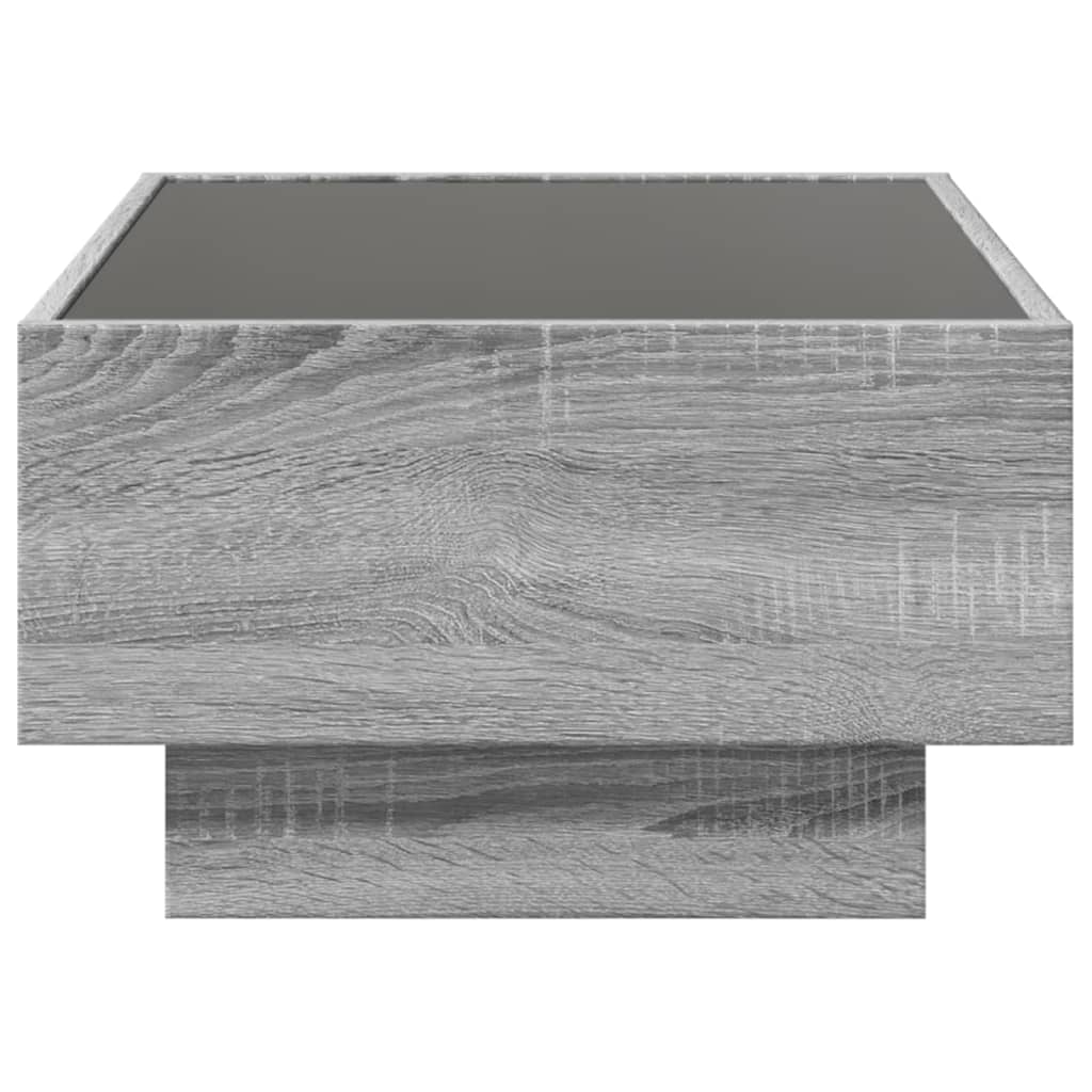 Salontafel met LED 70x50x30 cm bewerkt hout grijs sonoma eiken is nu te koop bij PeponiXL, paradijselijk wonen!