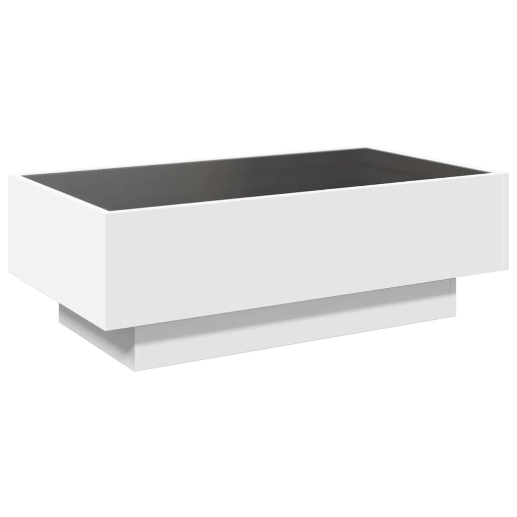 Salontafel met LED 90x50x30 cm bewerkt hout wit is nu te koop bij PeponiXL, paradijselijk wonen!