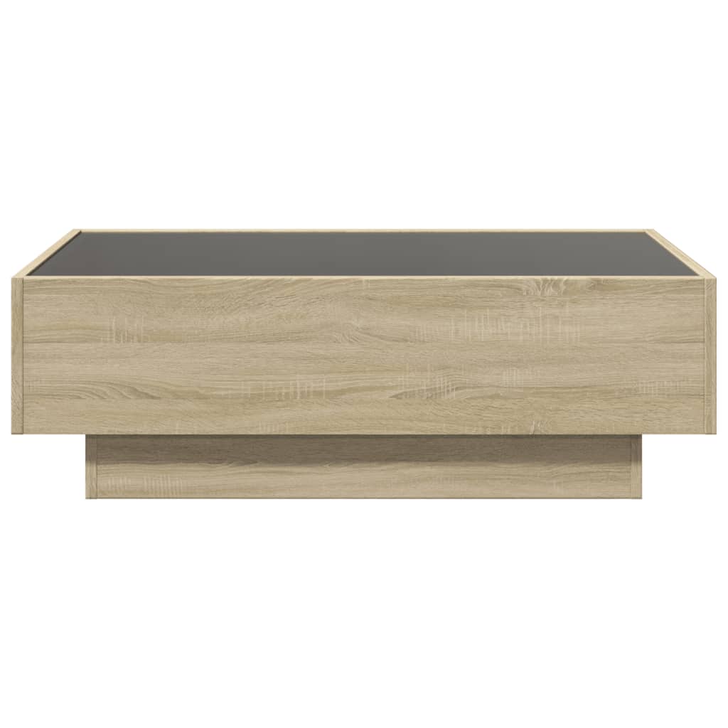 Salontafel met LED 90x50x30 cm bewerkt hout sonoma eikenkleurig is nu te koop bij PeponiXL, paradijselijk wonen!