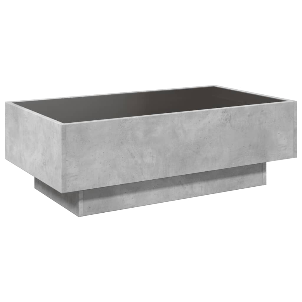 Salontafel met LED 90x50x30 cm bewerkt hout betongrijs is nu te koop bij PeponiXL, paradijselijk wonen!