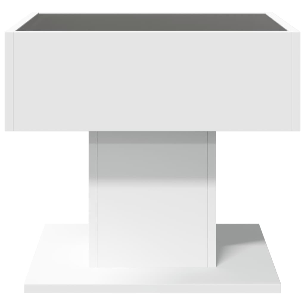 Salontafel met LED 50x50x45 cm bewerkt hout wit is nu te koop bij PeponiXL, paradijselijk wonen!