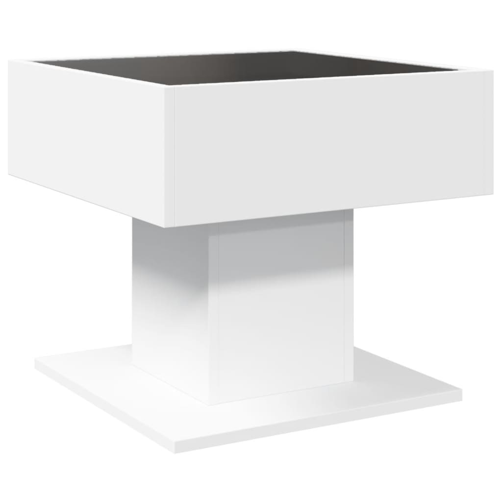 Salontafel met LED 50x50x45 cm bewerkt hout wit is nu te koop bij PeponiXL, paradijselijk wonen!