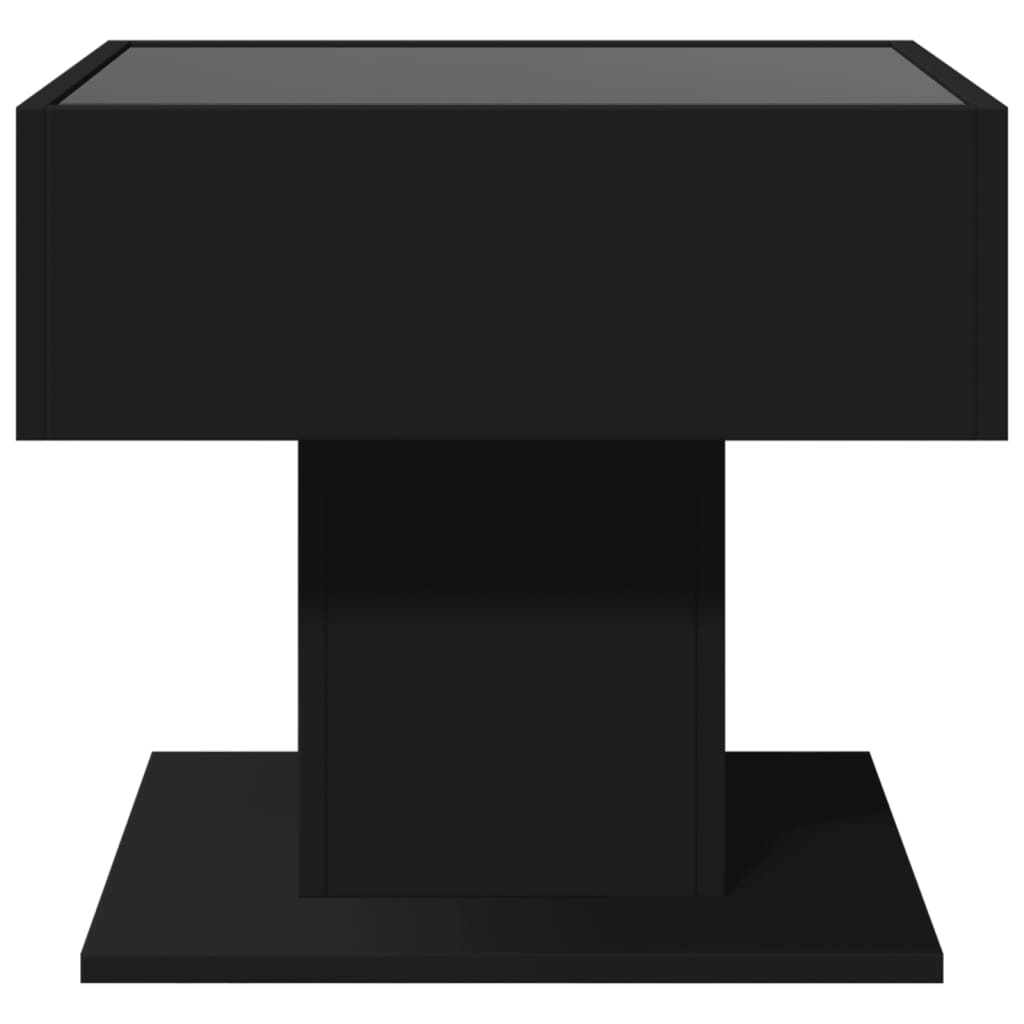 Salontafel met LED 50x50x45 cm bewerkt hout zwart is nu te koop bij PeponiXL, paradijselijk wonen!