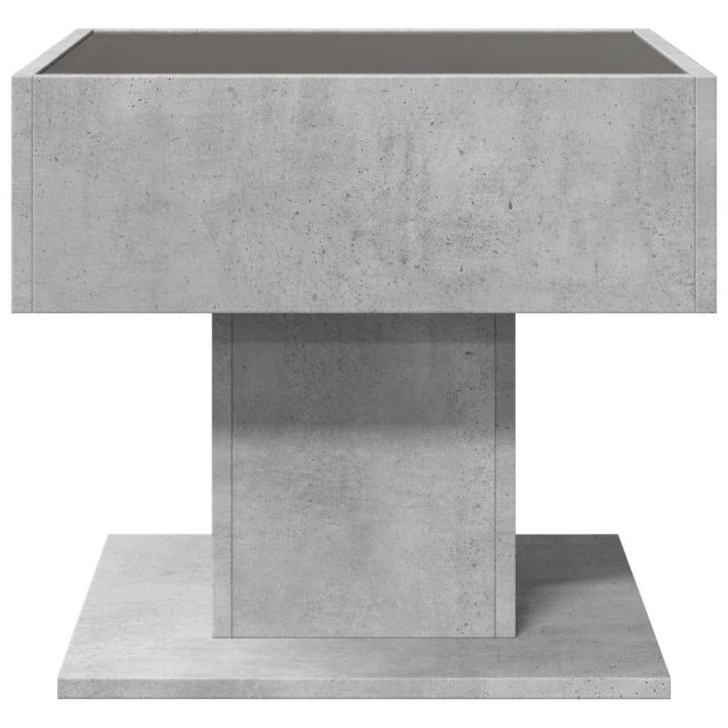 Salontafel met LED 50x50x45 cm bewerkt hout betongrijs is nu te koop bij PeponiXL, paradijselijk wonen!
