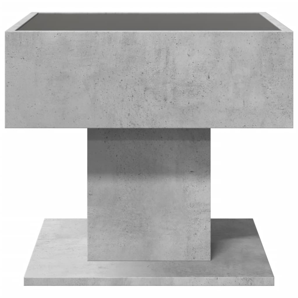 Salontafel met LED 50x50x45 cm bewerkt hout betongrijs is nu te koop bij PeponiXL, paradijselijk wonen!