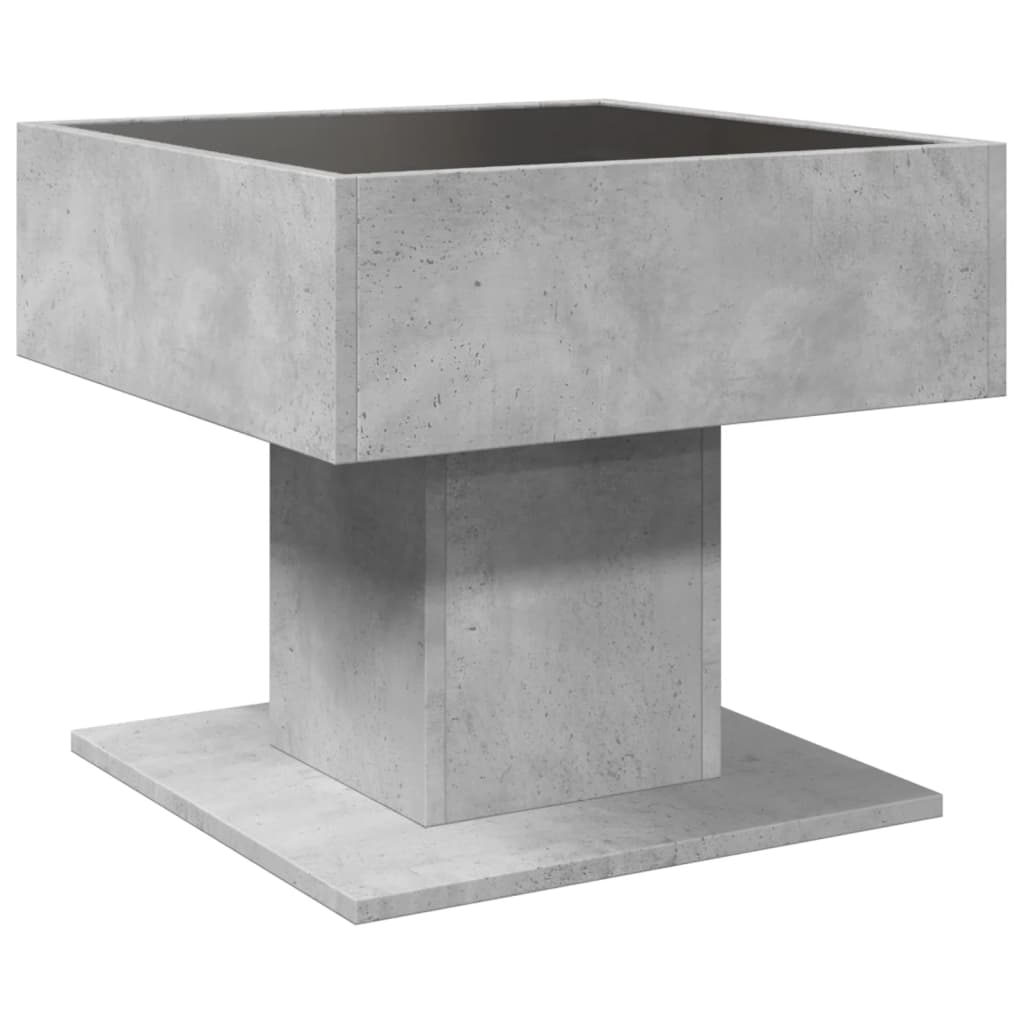 Salontafel met LED 50x50x45 cm bewerkt hout betongrijs is nu te koop bij PeponiXL, paradijselijk wonen!