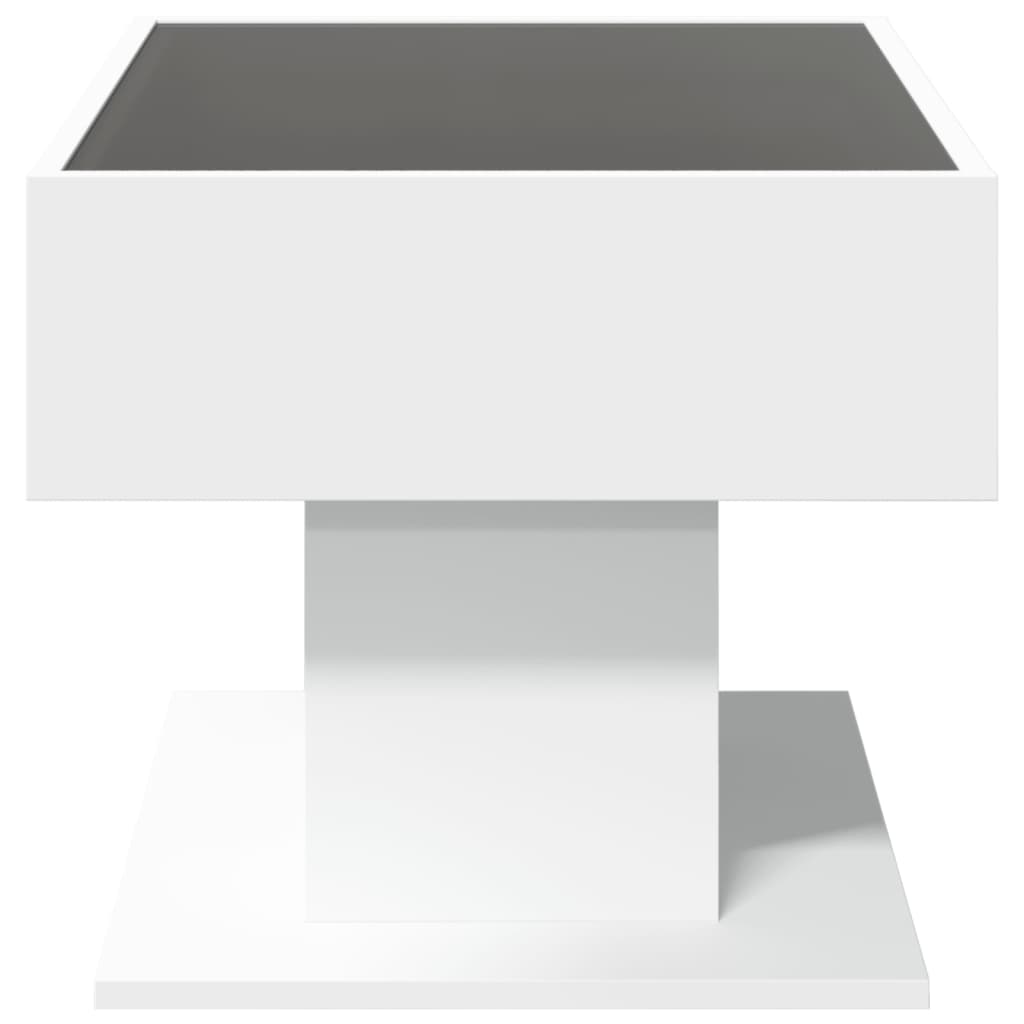 Salontafel met LED 70x50x45 cm bewerkt hout wit is nu te koop bij PeponiXL, paradijselijk wonen!