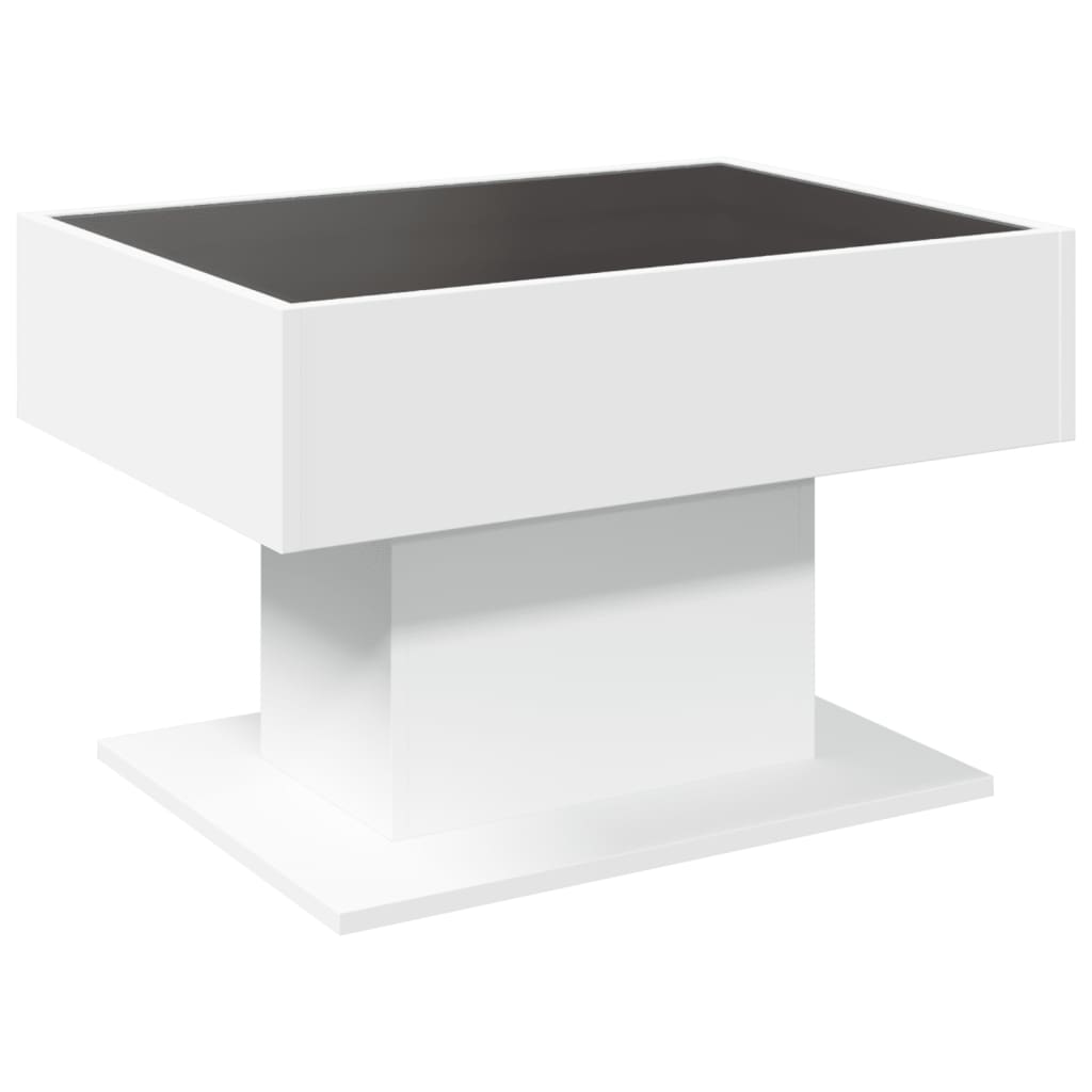 Salontafel met LED 70x50x45 cm bewerkt hout wit is nu te koop bij PeponiXL, paradijselijk wonen!
