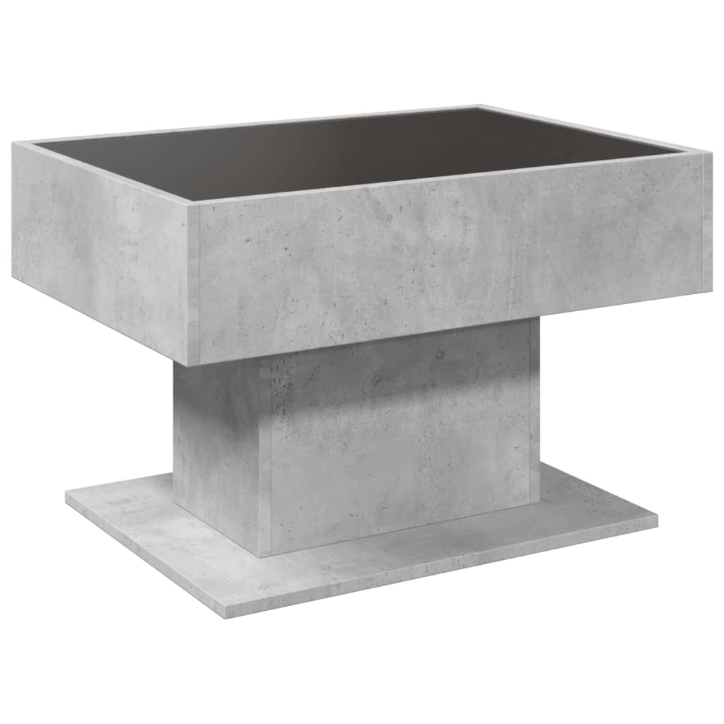 Salontafel met LED 70x50x45 cm bewerkt hout betongrijs is nu te koop bij PeponiXL, paradijselijk wonen!