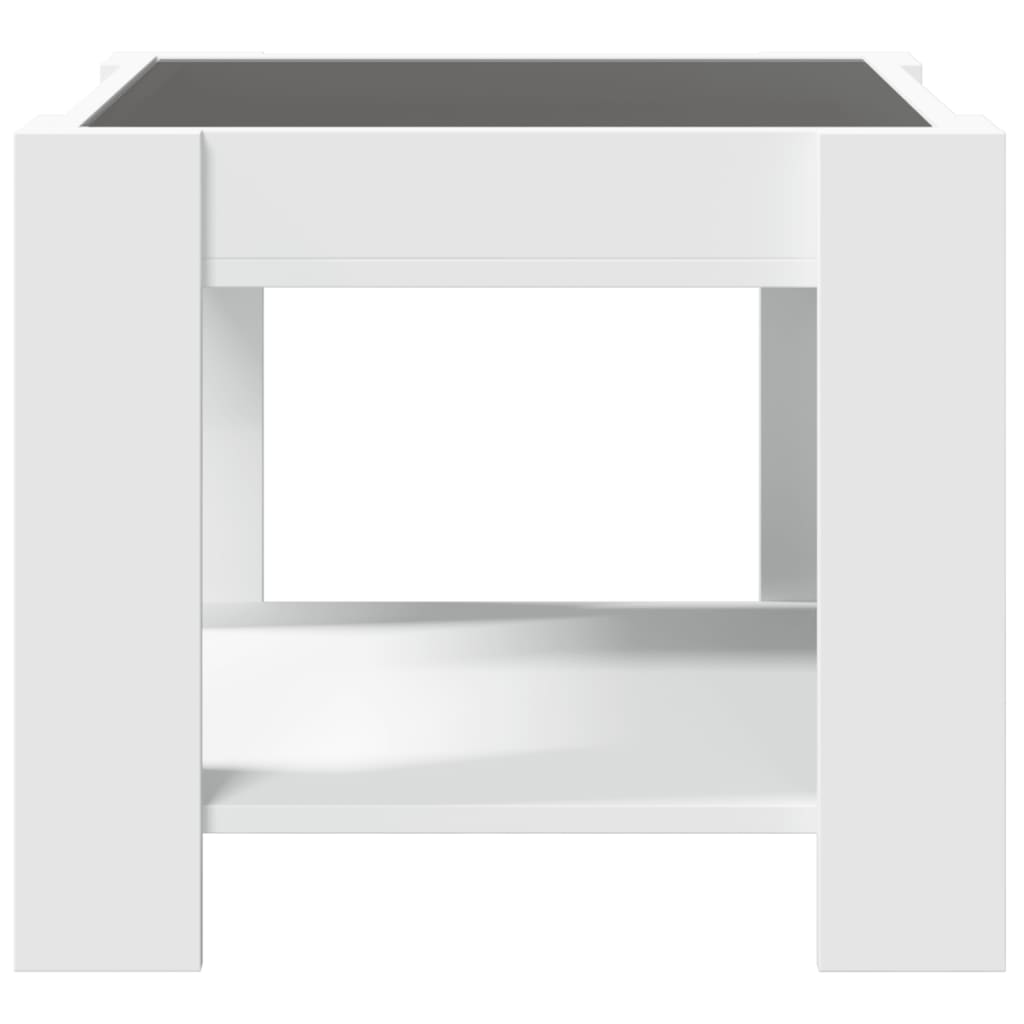 Salontafel met LED 53x53x45 cm bewerkt hout wit is nu te koop bij PeponiXL, paradijselijk wonen!