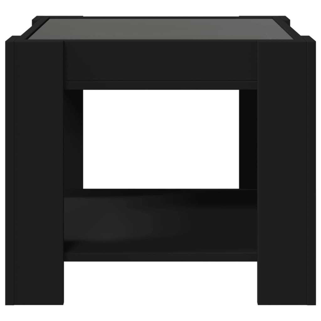 Salontafel met LED 53x53x45 cm bewerkt hout zwart is nu te koop bij PeponiXL, paradijselijk wonen!