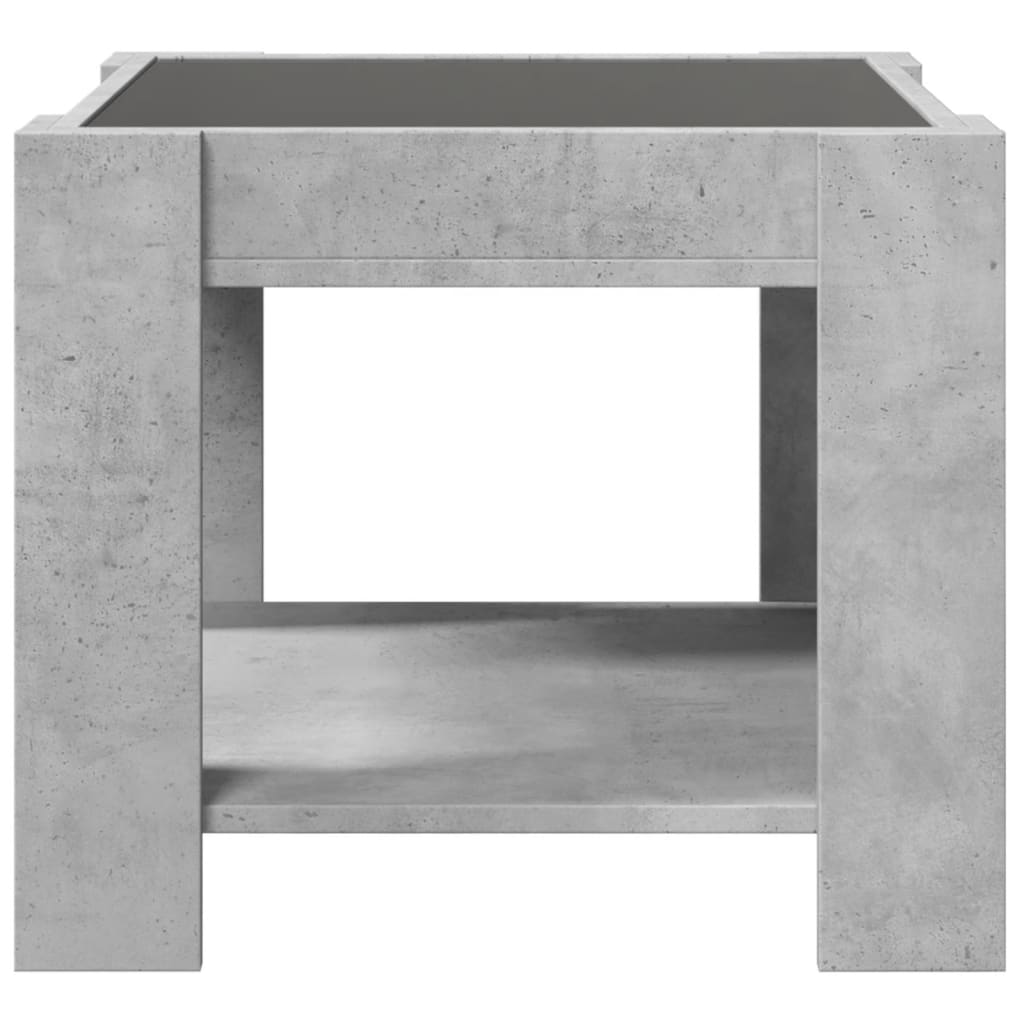 Salontafel met LED 53x53x45 cm bewerkt hout betongrijs is nu te koop bij PeponiXL, paradijselijk wonen!