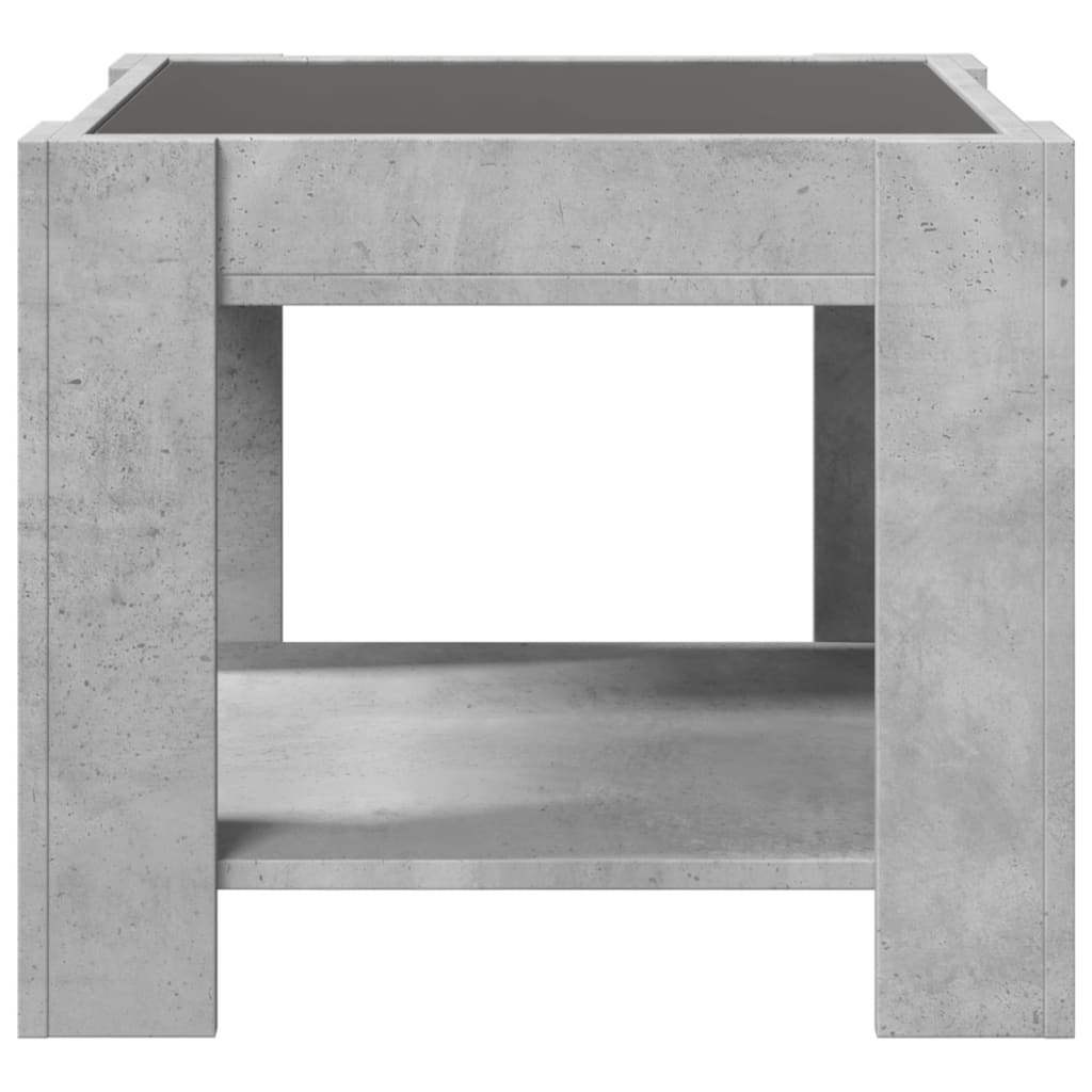 Salontafel met LED 53x53x45 cm bewerkt hout betongrijs is nu te koop bij PeponiXL, paradijselijk wonen!