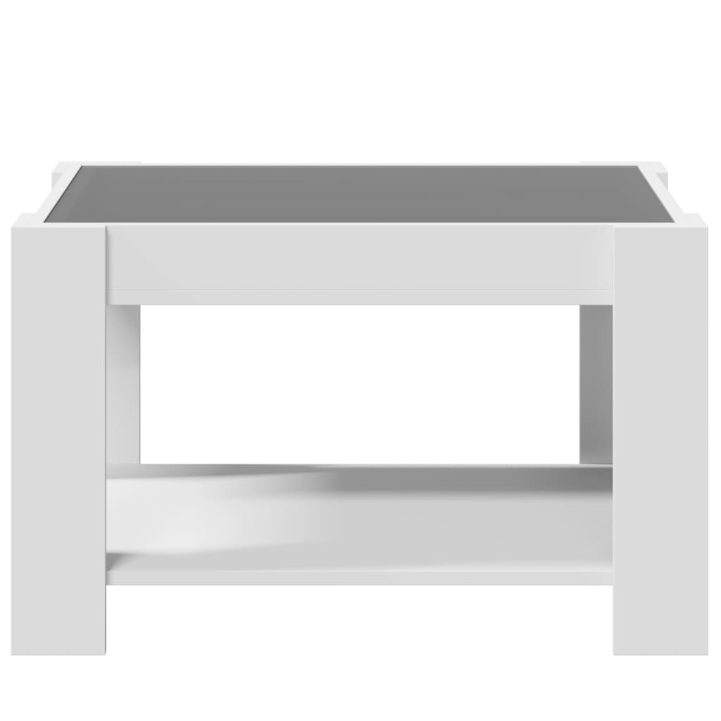 Salontafel met LED 73x53x45 cm bewerkt hout wit is nu te koop bij PeponiXL, paradijselijk wonen!
