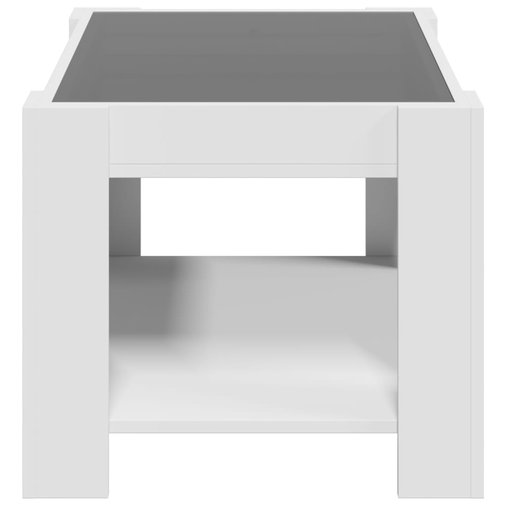 Salontafel met LED 73x53x45 cm bewerkt hout wit is nu te koop bij PeponiXL, paradijselijk wonen!