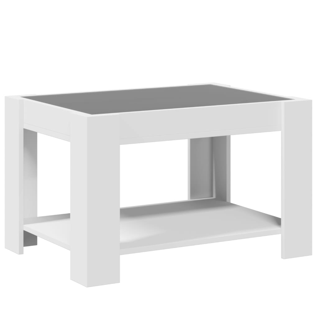 Salontafel met LED 73x53x45 cm bewerkt hout wit is nu te koop bij PeponiXL, paradijselijk wonen!