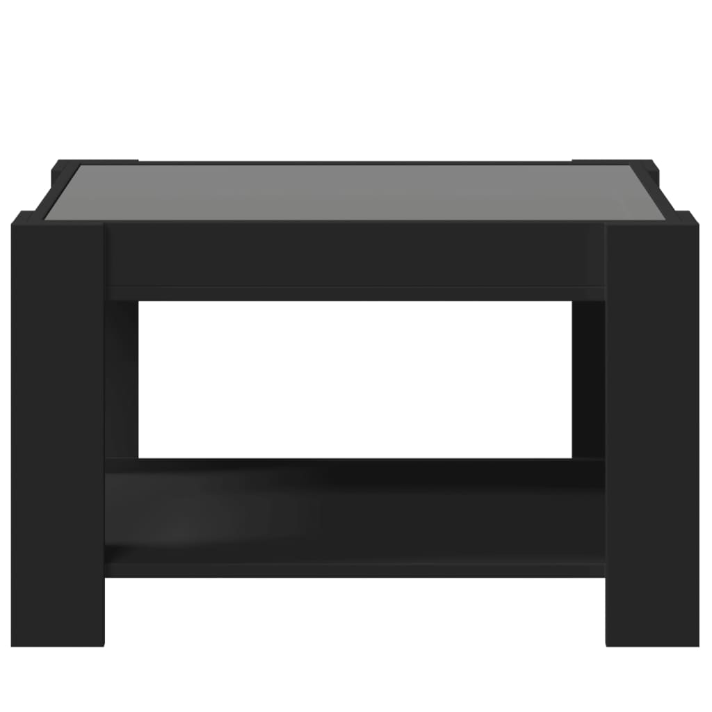 Salontafel met LED 73x53x45 cm bewerkt hout zwart is nu te koop bij PeponiXL, paradijselijk wonen!