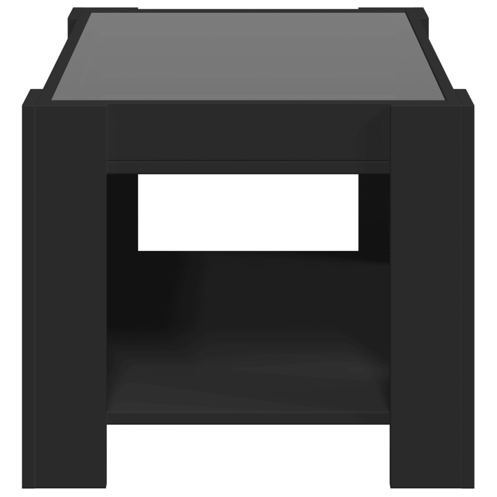 Salontafel met LED 73x53x45 cm bewerkt hout zwart is nu te koop bij PeponiXL, paradijselijk wonen!