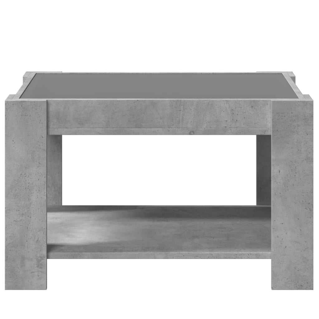 Salontafel met LED 73x53x45 cm bewerkt hout betongrijs is nu te koop bij PeponiXL, paradijselijk wonen!