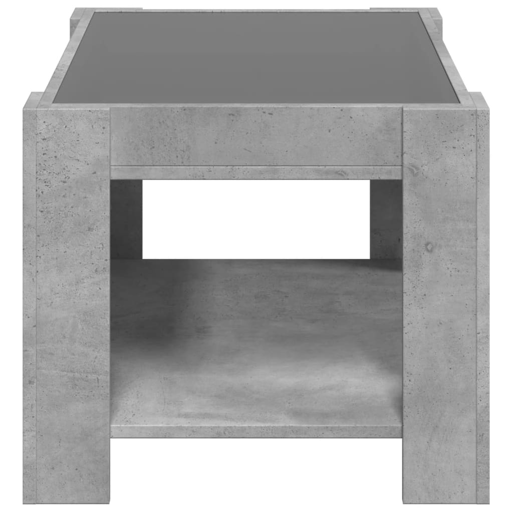 Salontafel met LED 73x53x45 cm bewerkt hout betongrijs is nu te koop bij PeponiXL, paradijselijk wonen!