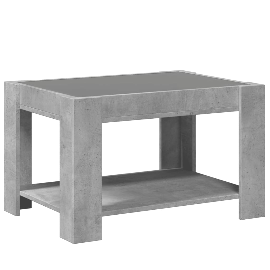 Salontafel met LED 73x53x45 cm bewerkt hout betongrijs is nu te koop bij PeponiXL, paradijselijk wonen!