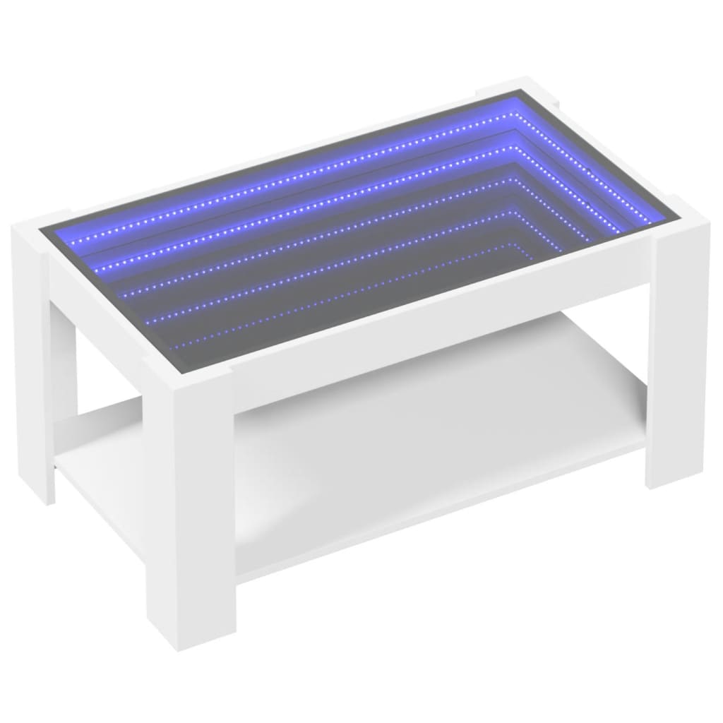 Salontafel met LED 93x53x45 cm bewerkt hout wit is nu te koop bij PeponiXL, paradijselijk wonen!
