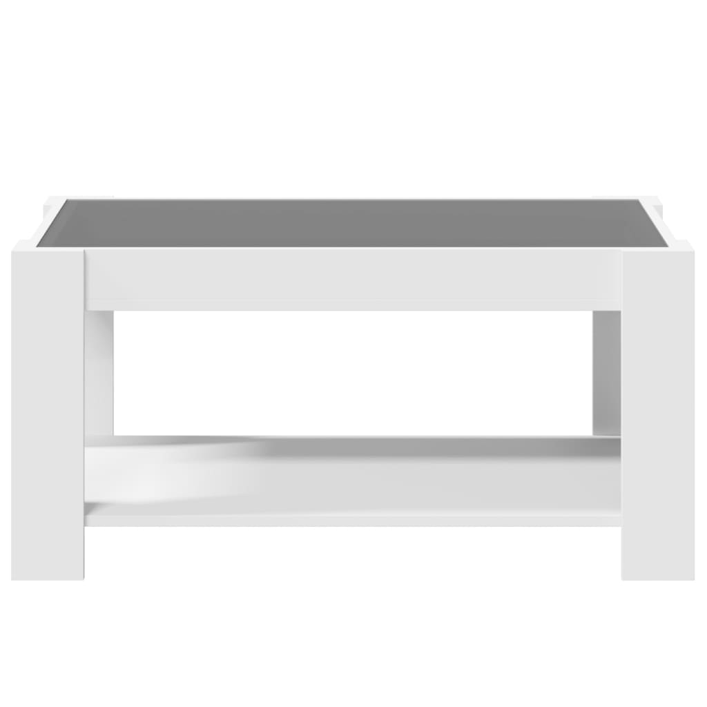 Salontafel met LED 93x53x45 cm bewerkt hout wit is nu te koop bij PeponiXL, paradijselijk wonen!