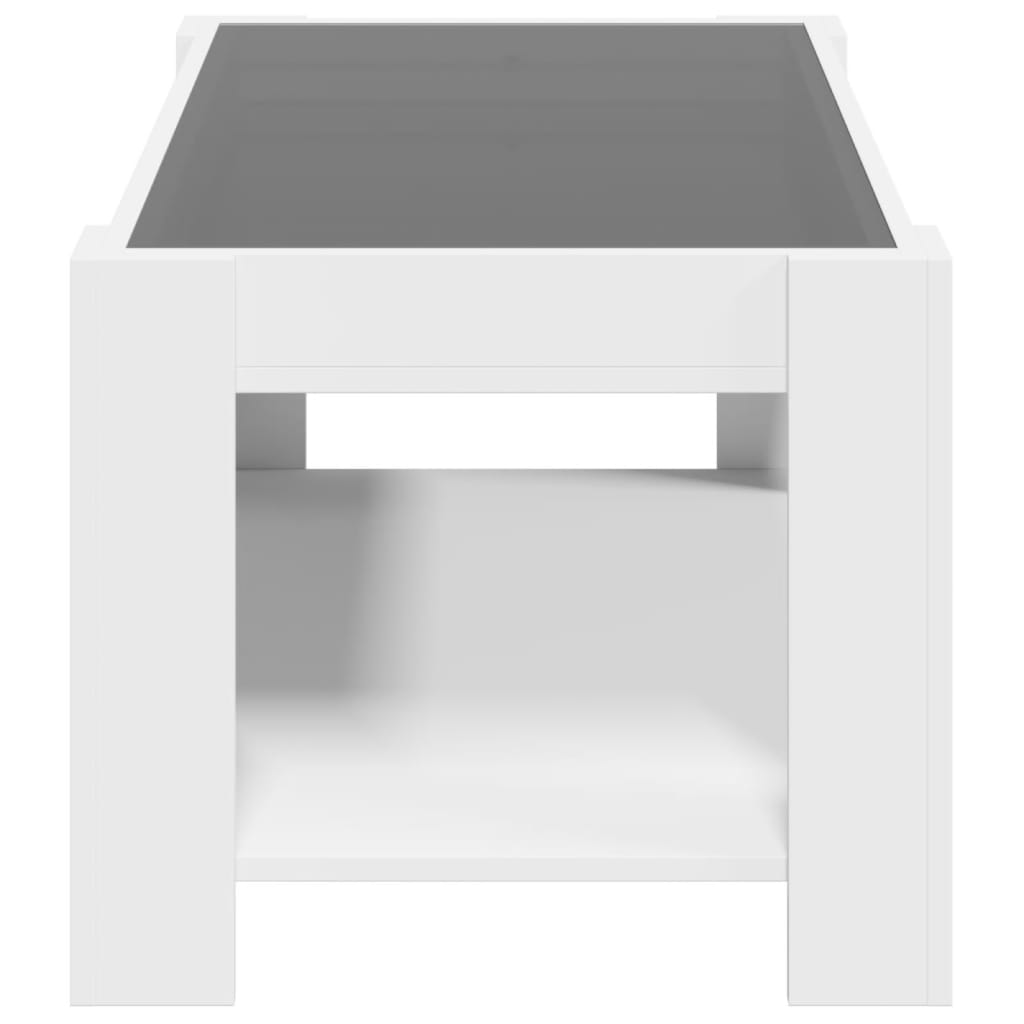 Salontafel met LED 93x53x45 cm bewerkt hout wit is nu te koop bij PeponiXL, paradijselijk wonen!