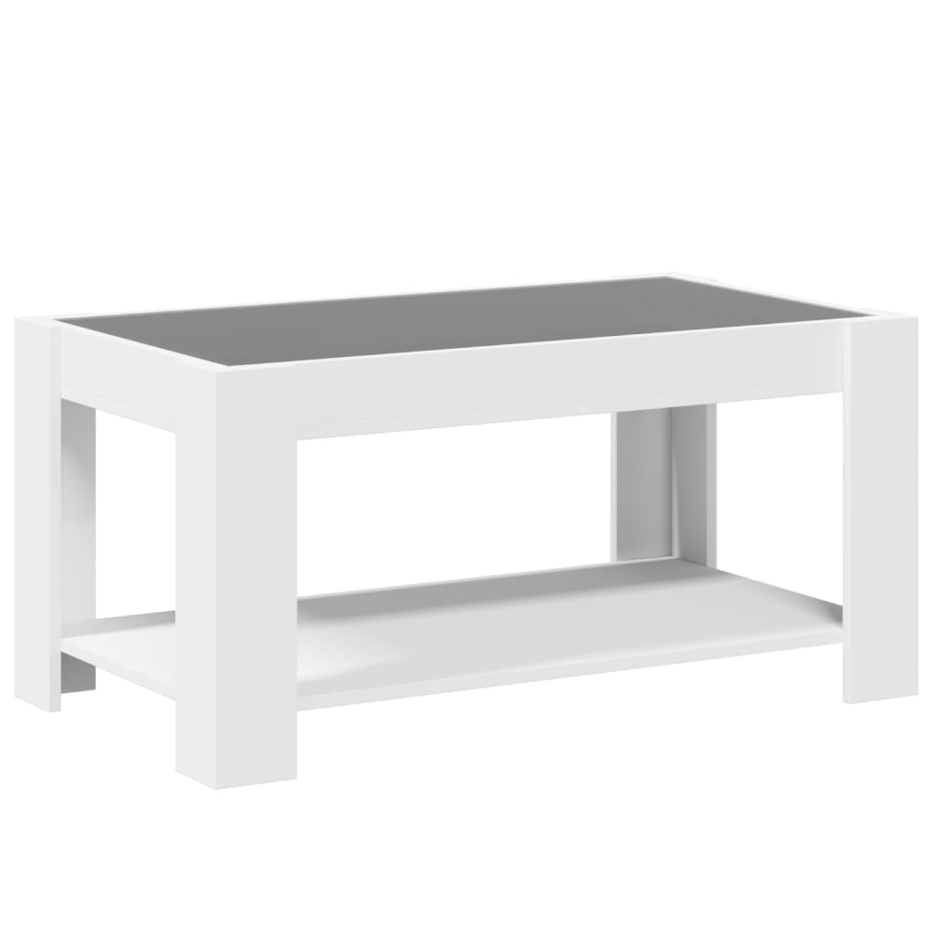 Salontafel met LED 93x53x45 cm bewerkt hout wit is nu te koop bij PeponiXL, paradijselijk wonen!