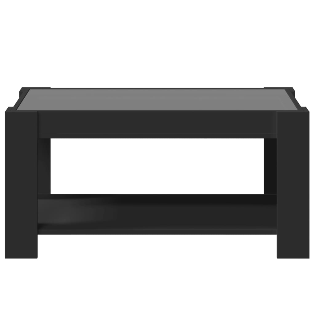 Salontafel met LED 93x53x45 cm bewerkt hout zwart is nu te koop bij PeponiXL, paradijselijk wonen!