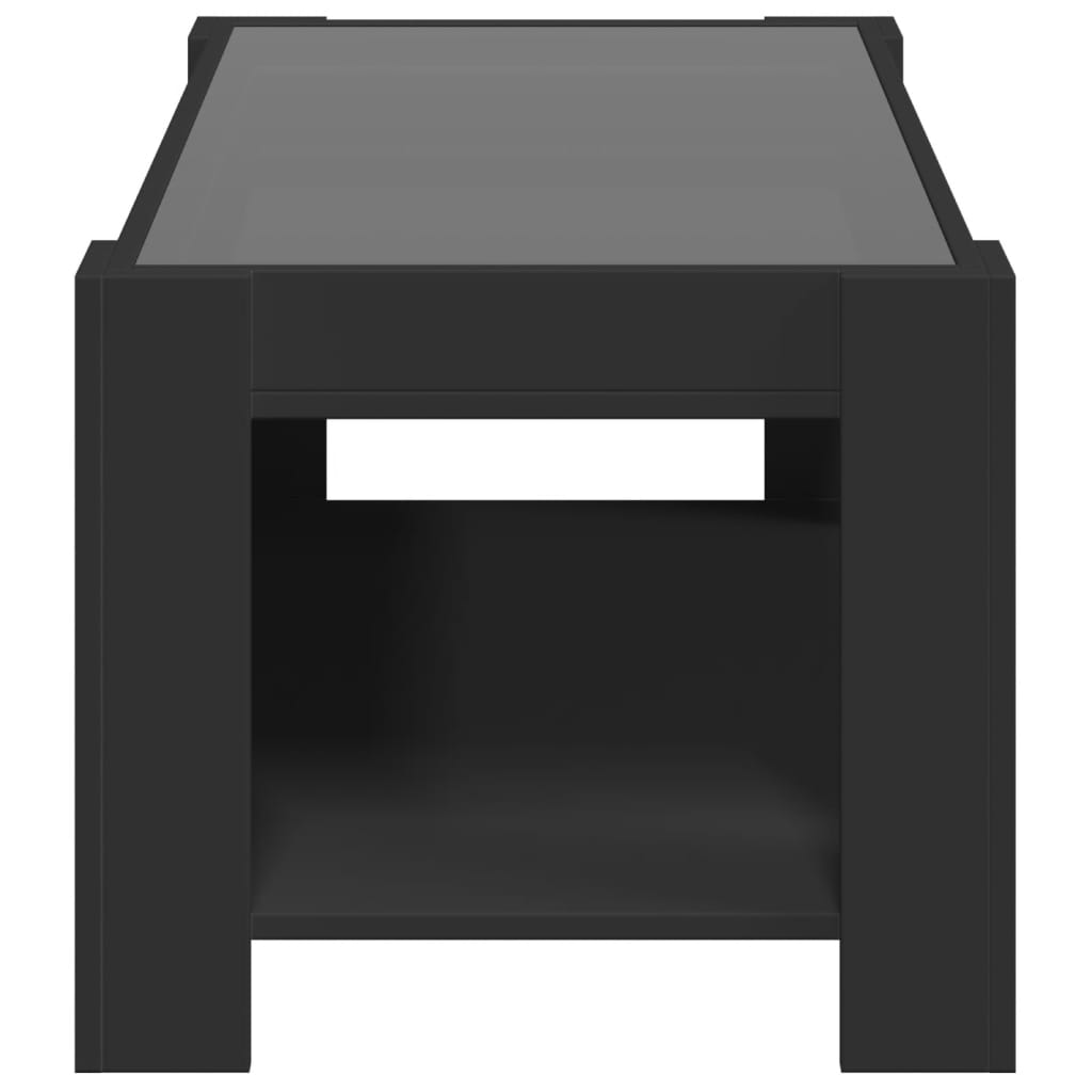 Salontafel met LED 93x53x45 cm bewerkt hout zwart is nu te koop bij PeponiXL, paradijselijk wonen!
