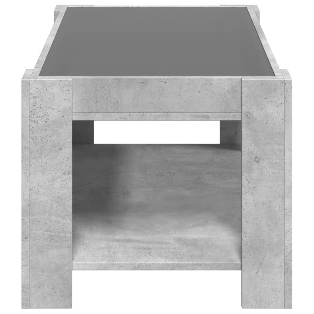 Salontafel met LED 93x53x45 cm bewerkt hout betongrijs is nu te koop bij PeponiXL, paradijselijk wonen!