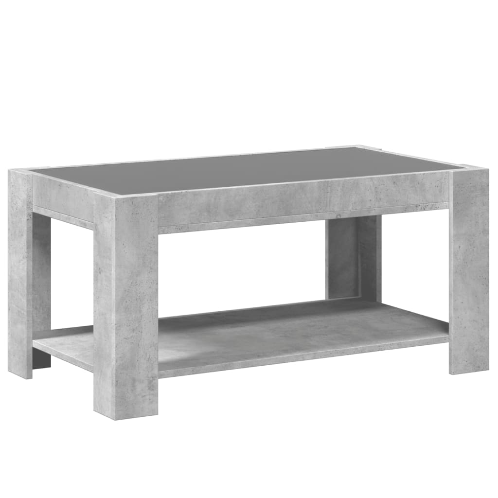 Salontafel met LED 93x53x45 cm bewerkt hout betongrijs is nu te koop bij PeponiXL, paradijselijk wonen!
