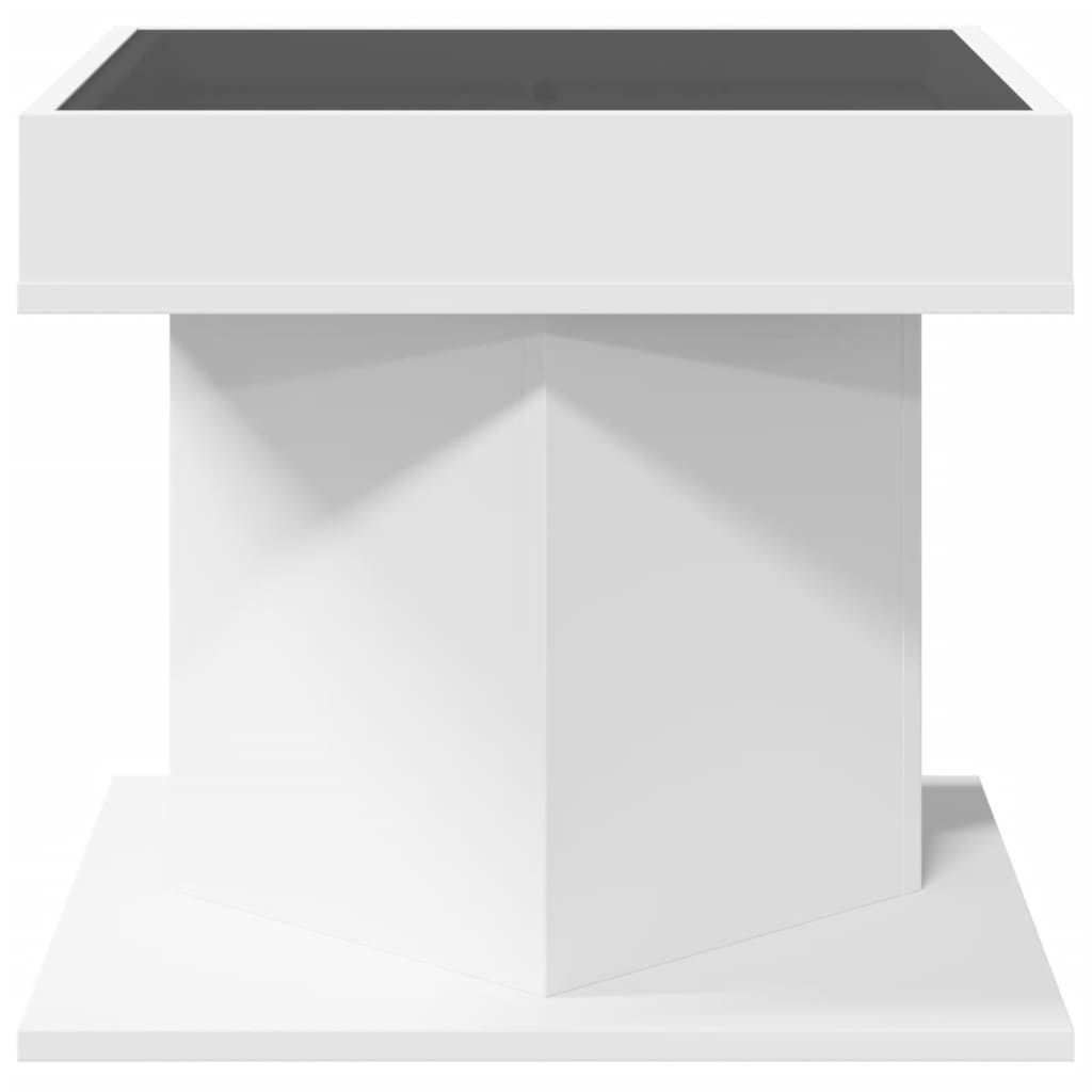 Salontafel met LED 50x50x45 cm bewerkt hout wit is nu te koop bij PeponiXL, paradijselijk wonen!