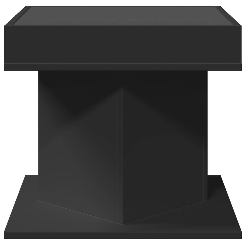 Salontafel met LED 50x50x45 cm bewerkt hout zwart is nu te koop bij PeponiXL, paradijselijk wonen!