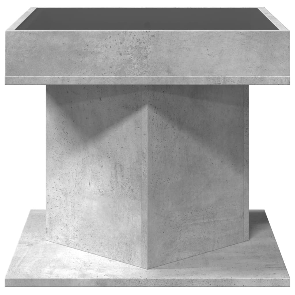 Salontafel met LED 50x50x45 cm bewerkt hout betongrijs is nu te koop bij PeponiXL, paradijselijk wonen!