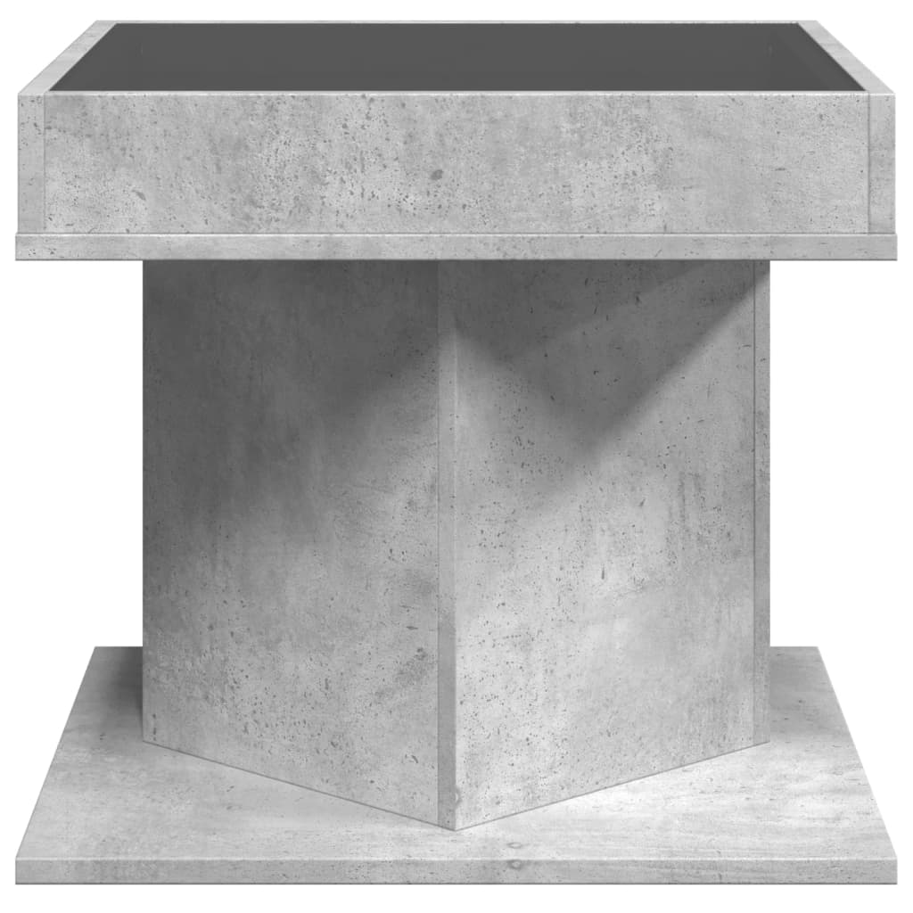 Salontafel met LED 50x50x45 cm bewerkt hout betongrijs is nu te koop bij PeponiXL, paradijselijk wonen!