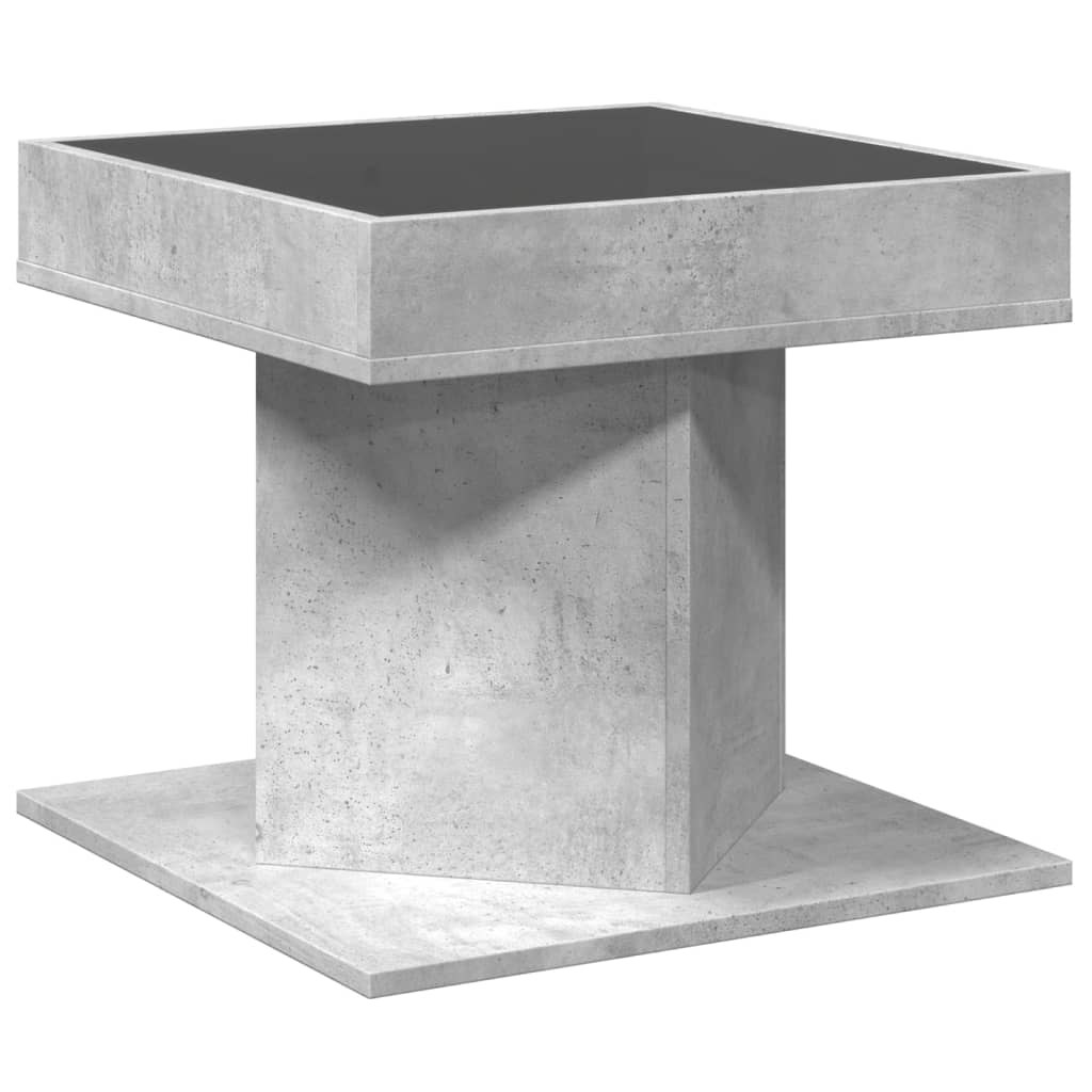 Salontafel met LED 50x50x45 cm bewerkt hout betongrijs is nu te koop bij PeponiXL, paradijselijk wonen!