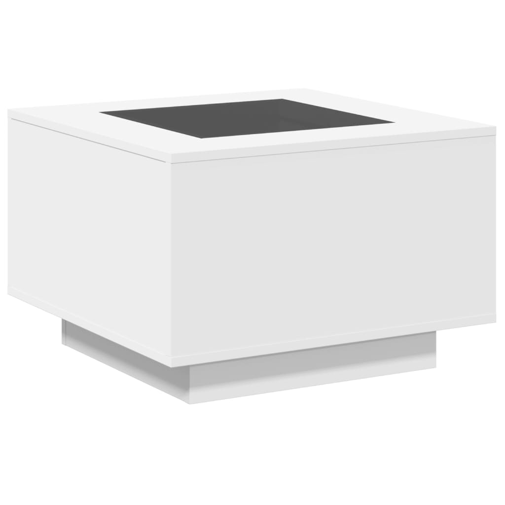 Salontafel met LED 60x60x40 cm bewerkt hout wit is nu te koop bij PeponiXL, paradijselijk wonen!