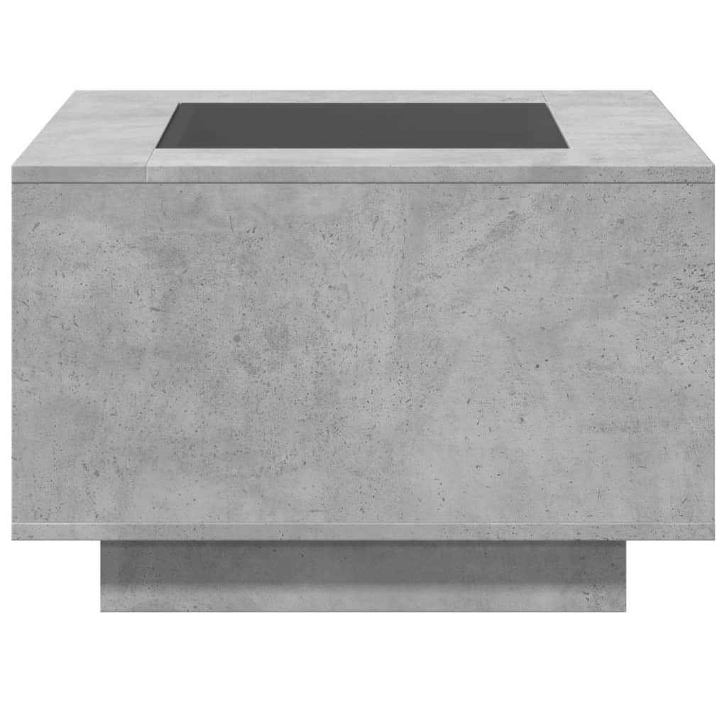 Salontafel met LED 60x60x40 cm bewerkt hout betongrijs is nu te koop bij PeponiXL, paradijselijk wonen!