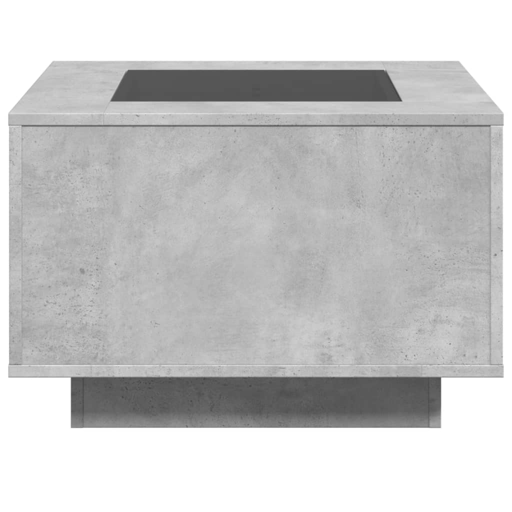 Salontafel met LED 60x60x40 cm bewerkt hout betongrijs is nu te koop bij PeponiXL, paradijselijk wonen!