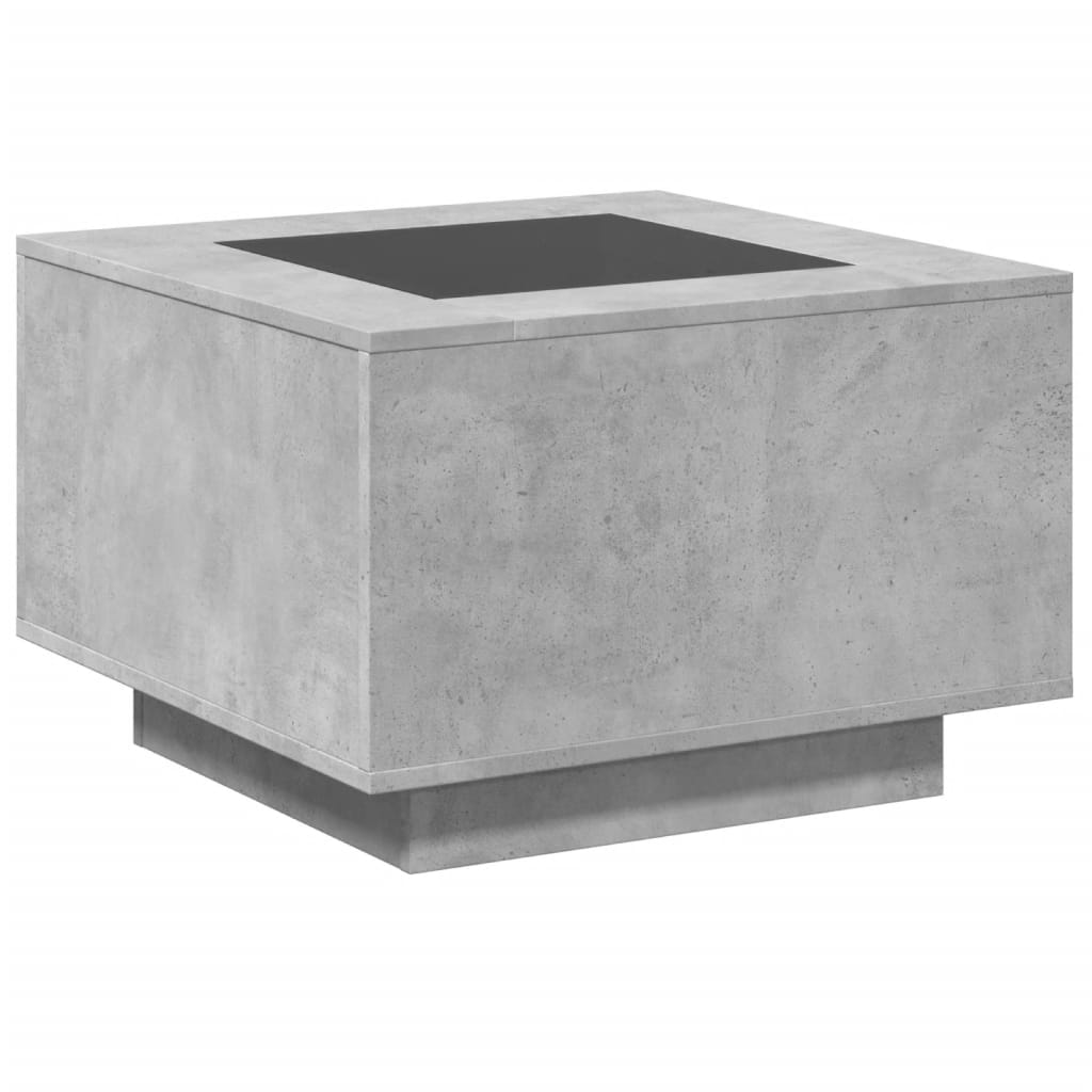 Salontafel met LED 60x60x40 cm bewerkt hout betongrijs is nu te koop bij PeponiXL, paradijselijk wonen!