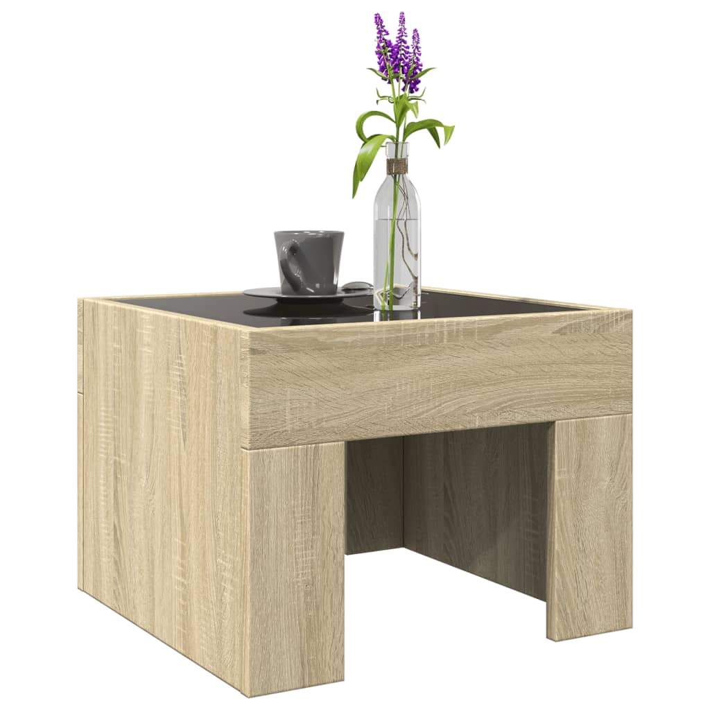 Salontafel met Infinity LED 40x40x30 cm sonoma eikenkleurig is nu te koop bij PeponiXL, paradijselijk wonen!