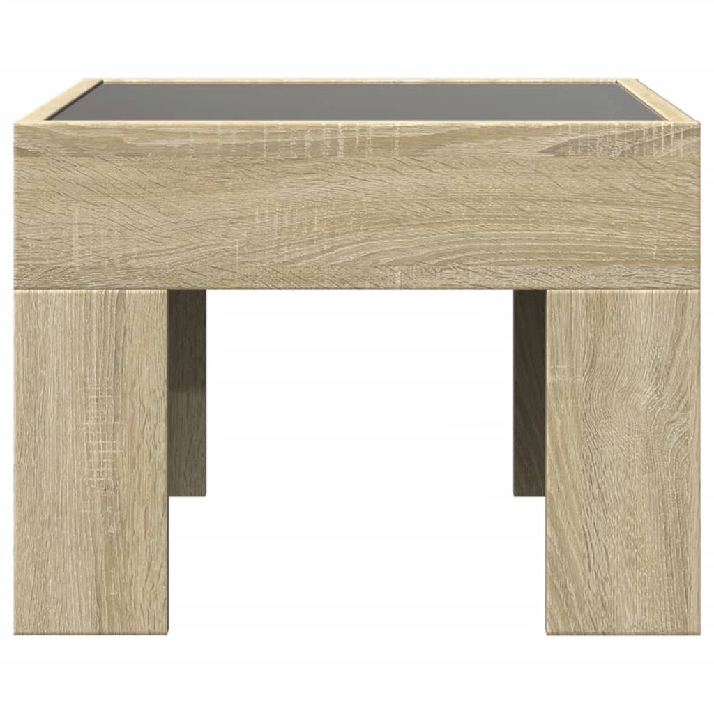Salontafel met Infinity LED 40x40x30 cm sonoma eikenkleurig is nu te koop bij PeponiXL, paradijselijk wonen!
