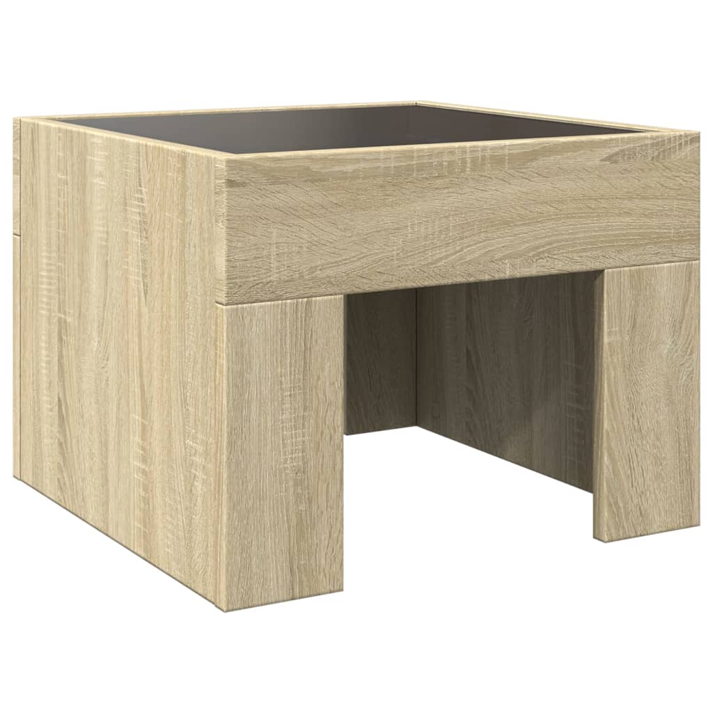 Salontafel met Infinity LED 40x40x30 cm sonoma eikenkleurig is nu te koop bij PeponiXL, paradijselijk wonen!