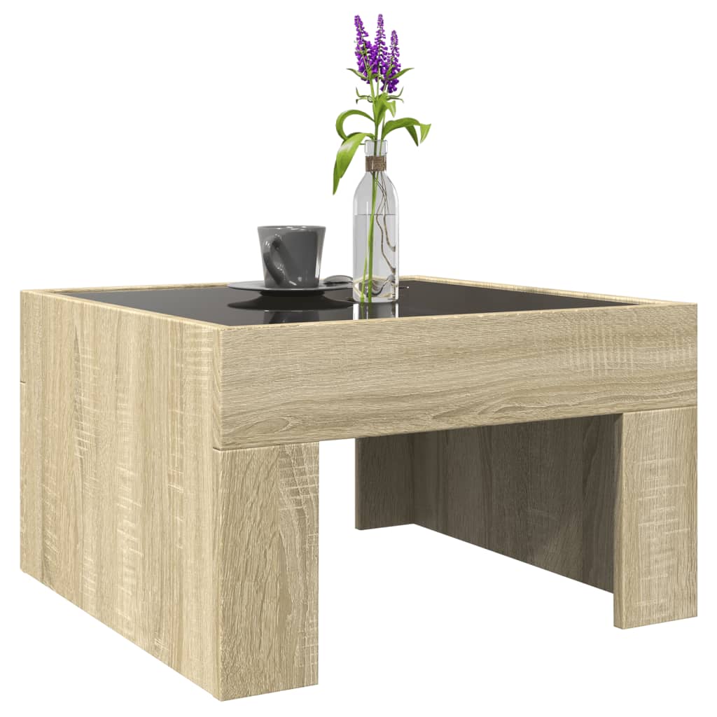 Salontafel met Infinity LED 50x50x30 cm sonoma eikenkleurig is nu te koop bij PeponiXL, paradijselijk wonen!
