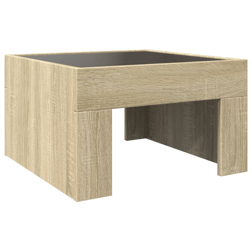 Salontafel met Infinity LED 50x50x30 cm sonoma eikenkleurig is nu te koop bij PeponiXL, paradijselijk wonen!