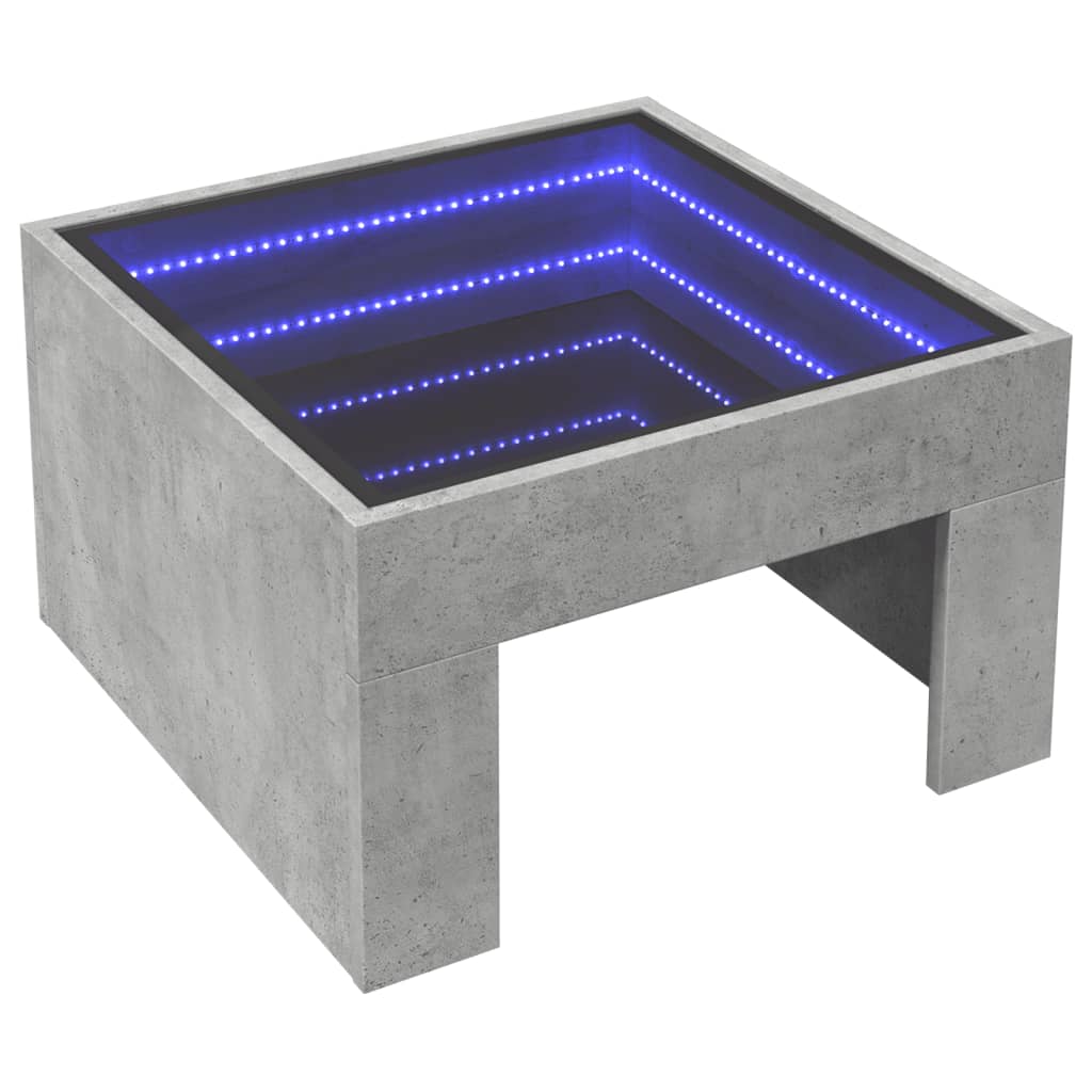 Salontafel met Infinity LED 50x50x30 cm betongrijs is nu te koop bij PeponiXL, paradijselijk wonen!